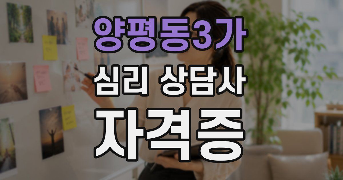 양평동3가 심리 상담사 자격증