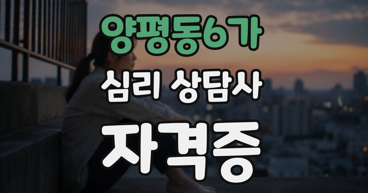 양평동6가 심리 상담사 자격증