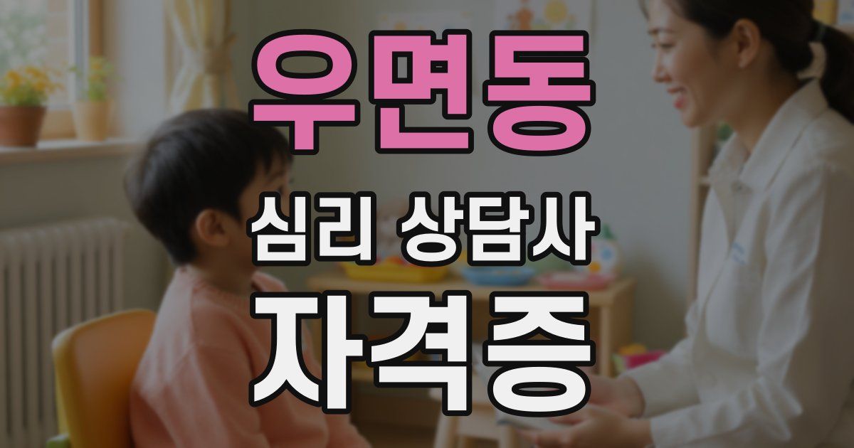 우면동 심리 상담사 자격증