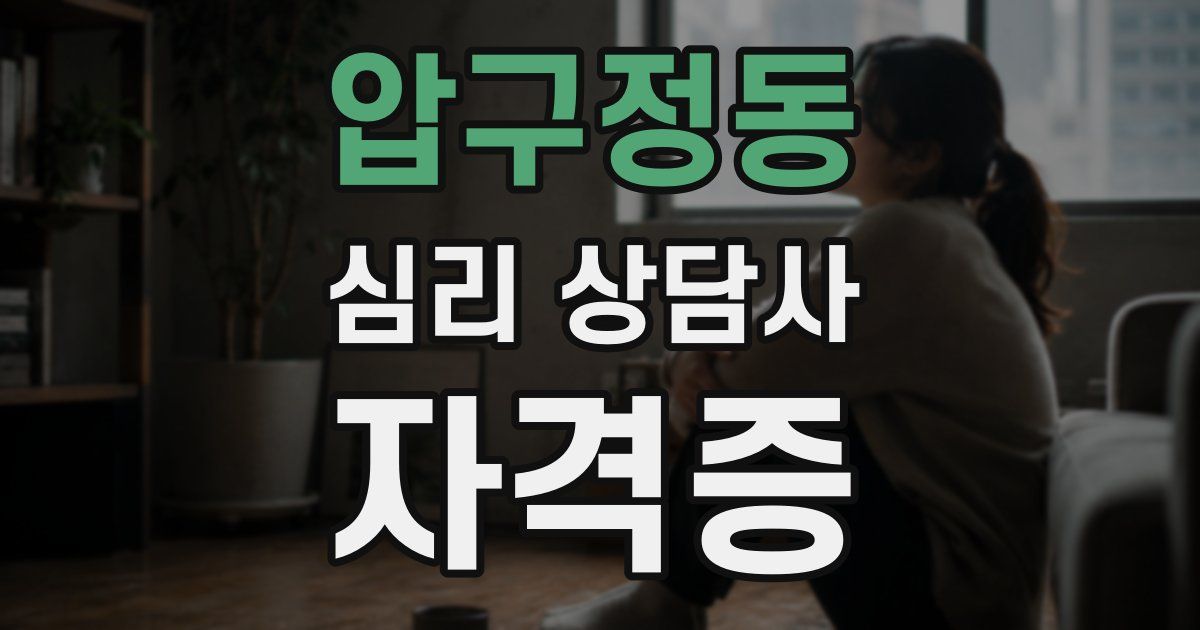 압구정동 심리 상담사 자격증
