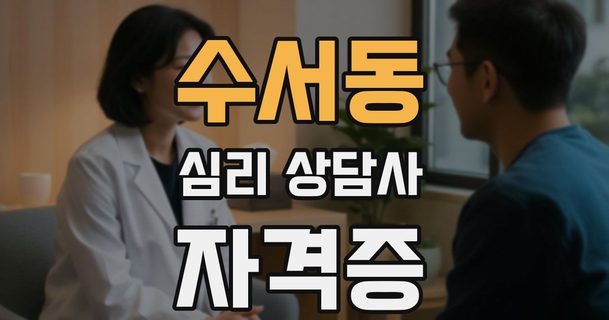 수서동 심리 상담사 자격증