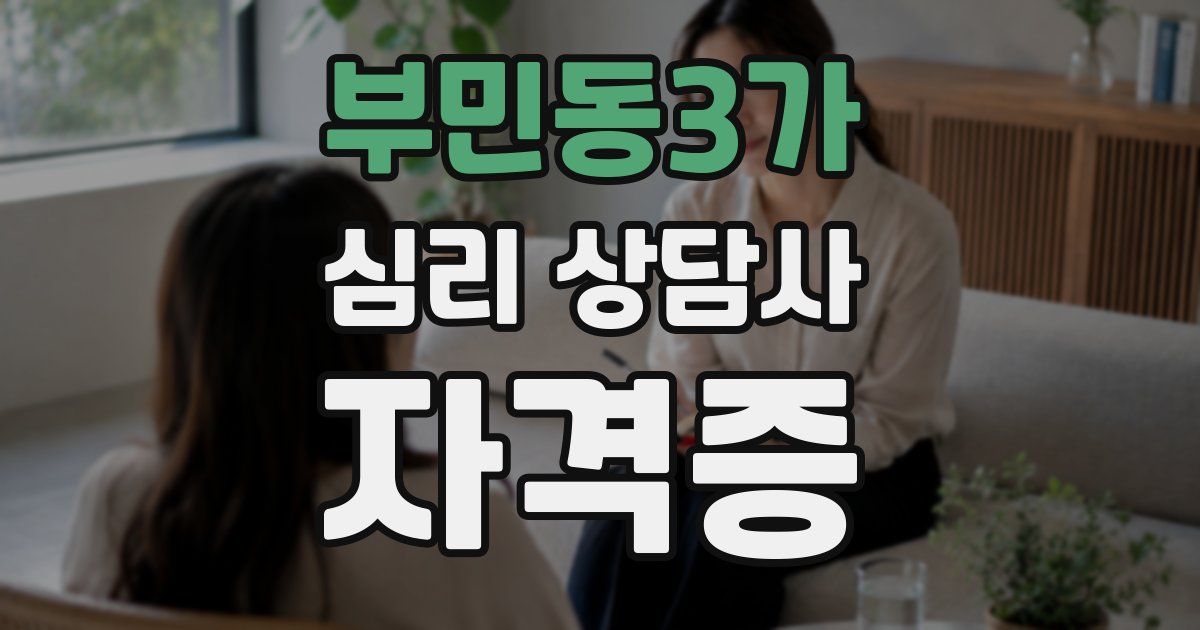 부민동3가 심리 상담사 자격증