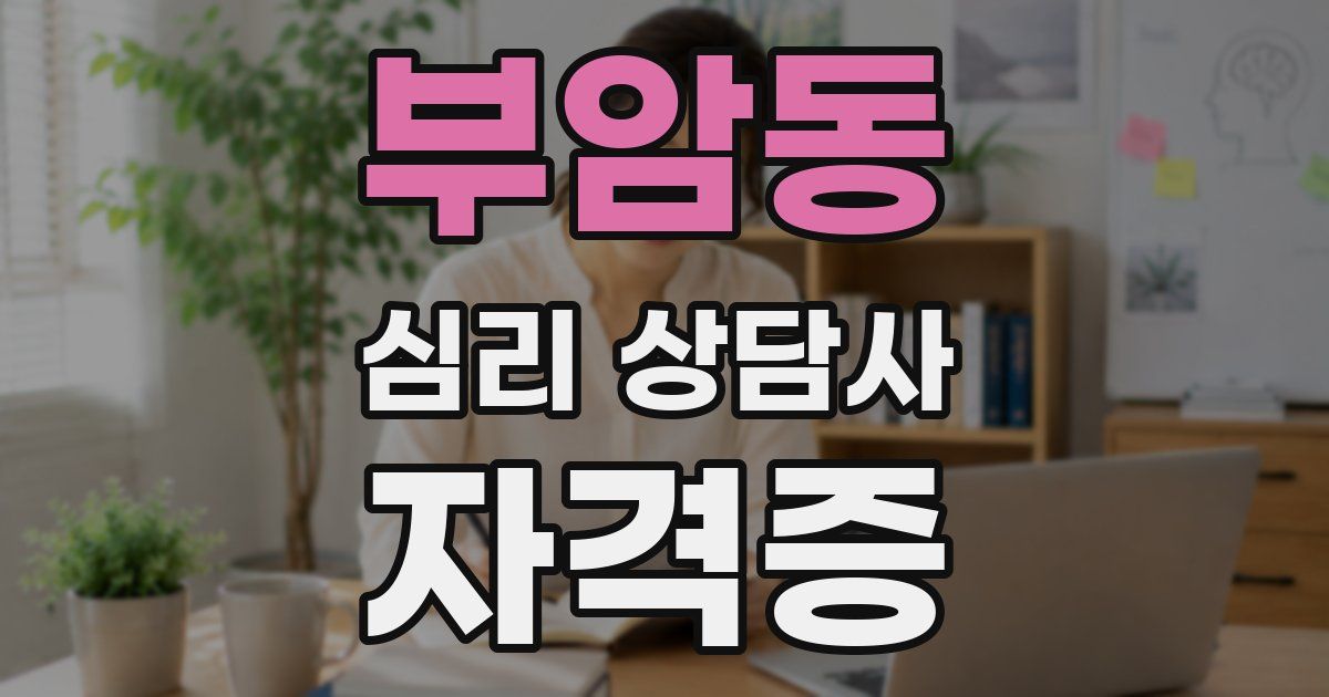 부암동 심리 상담사 자격증