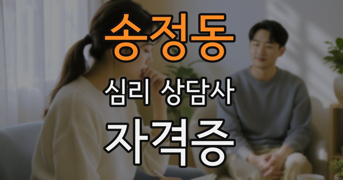 송정동 심리 상담사 자격증