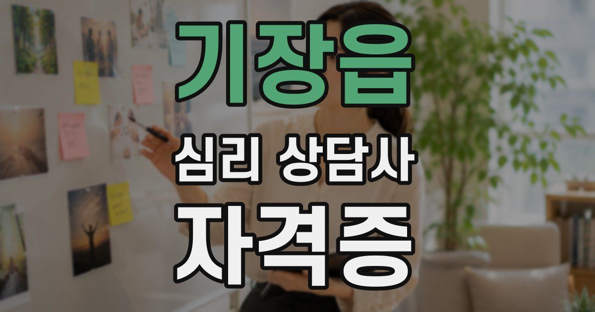 기장읍 심리 상담사 자격증