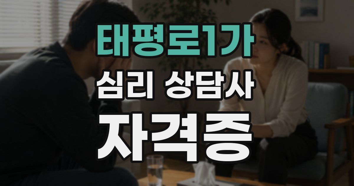 태평로1가 심리 상담사 자격증