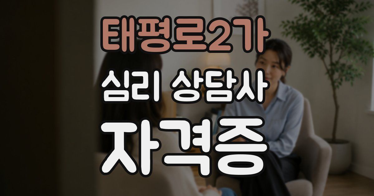 태평로2가 심리 상담사 자격증
