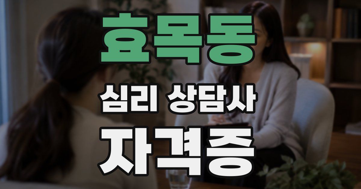 효목동 심리 상담사 자격증