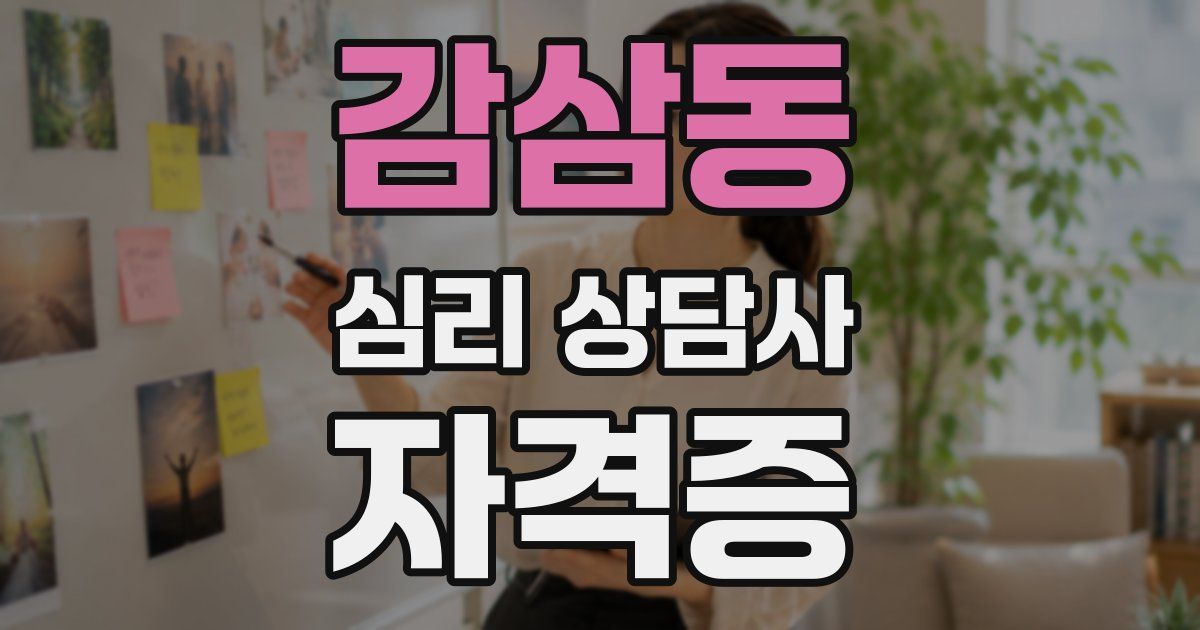 감삼동 심리 상담사 자격증