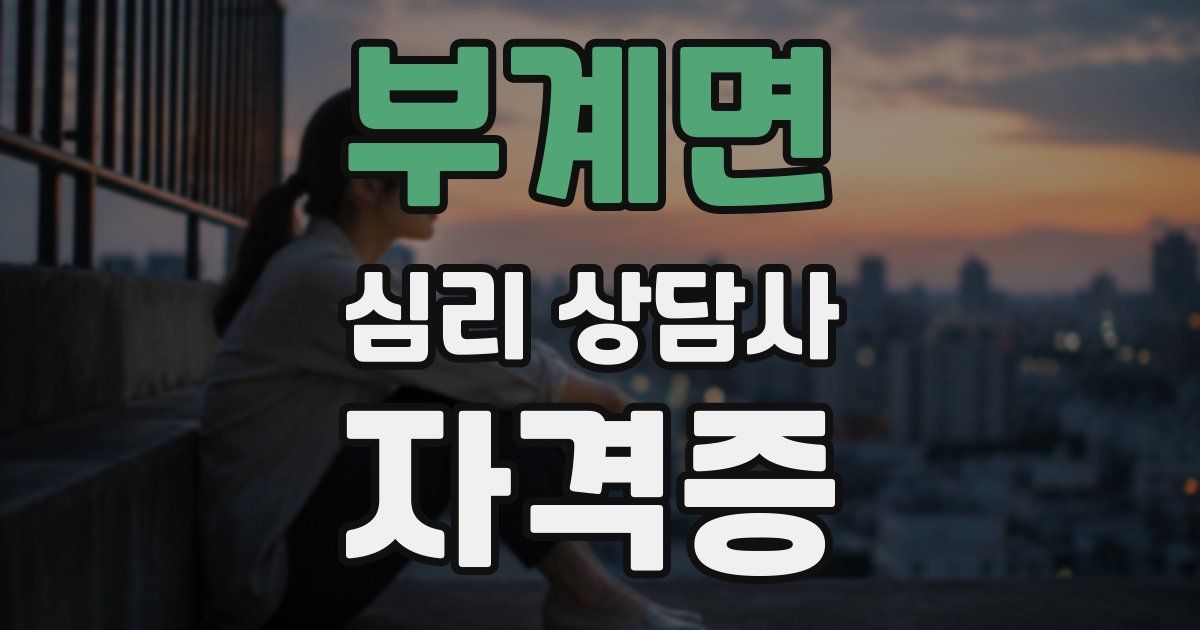 부계면 심리 상담사 자격증