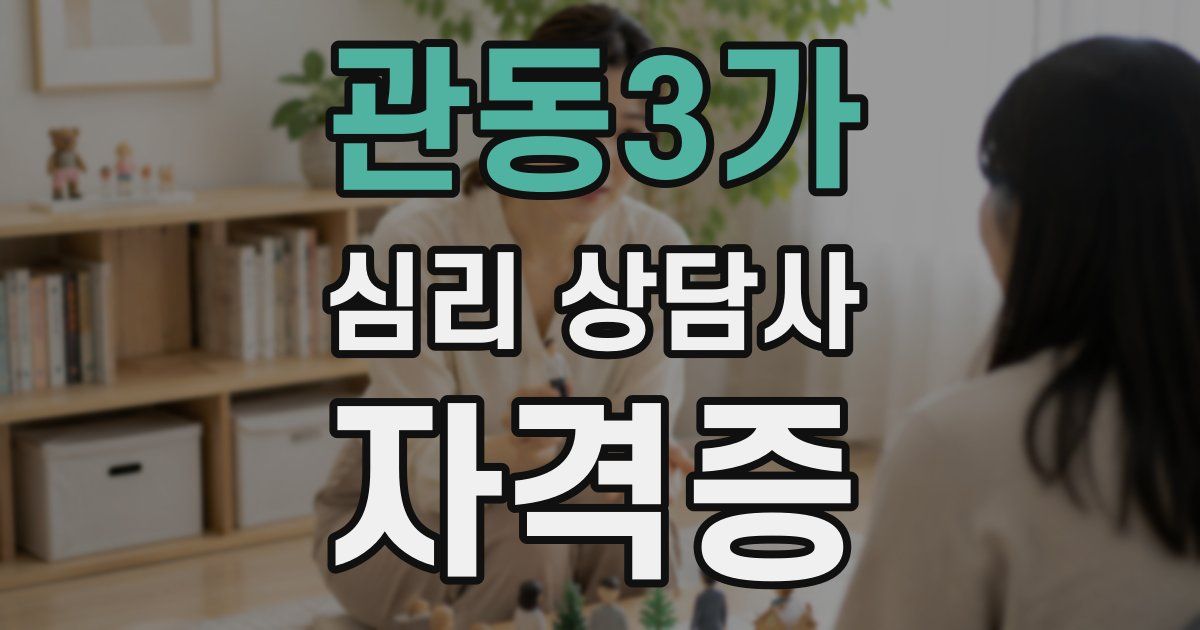 관동3가 심리 상담사 자격증