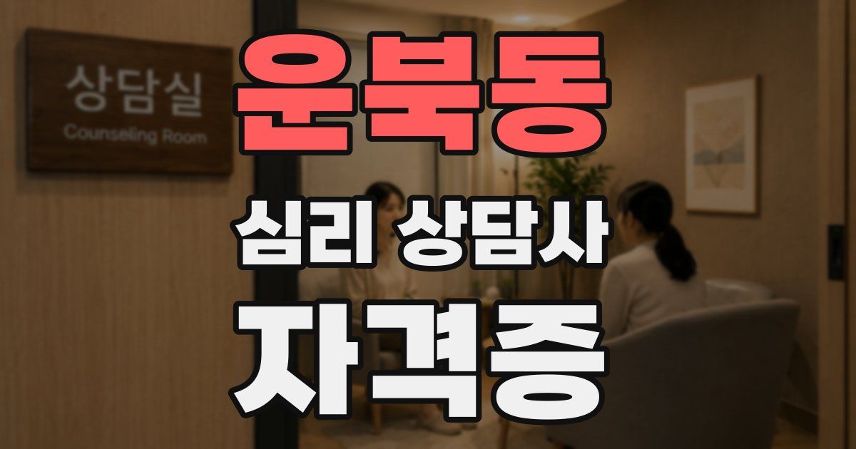 운북동 심리 상담사 자격증