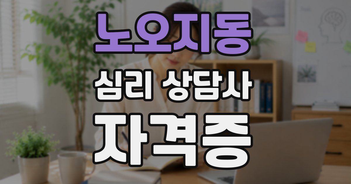 노오지동 심리 상담사 자격증