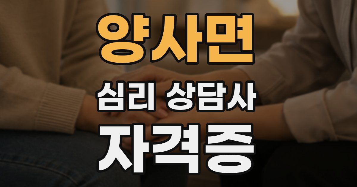 양사면 심리 상담사 자격증