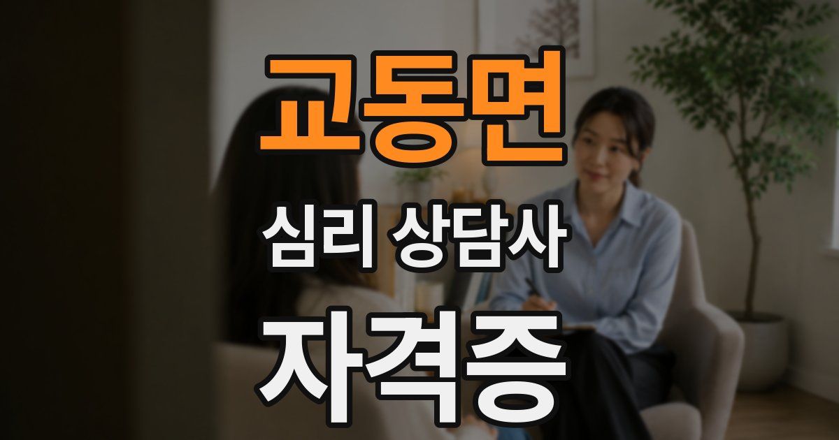 교동면 심리 상담사 자격증