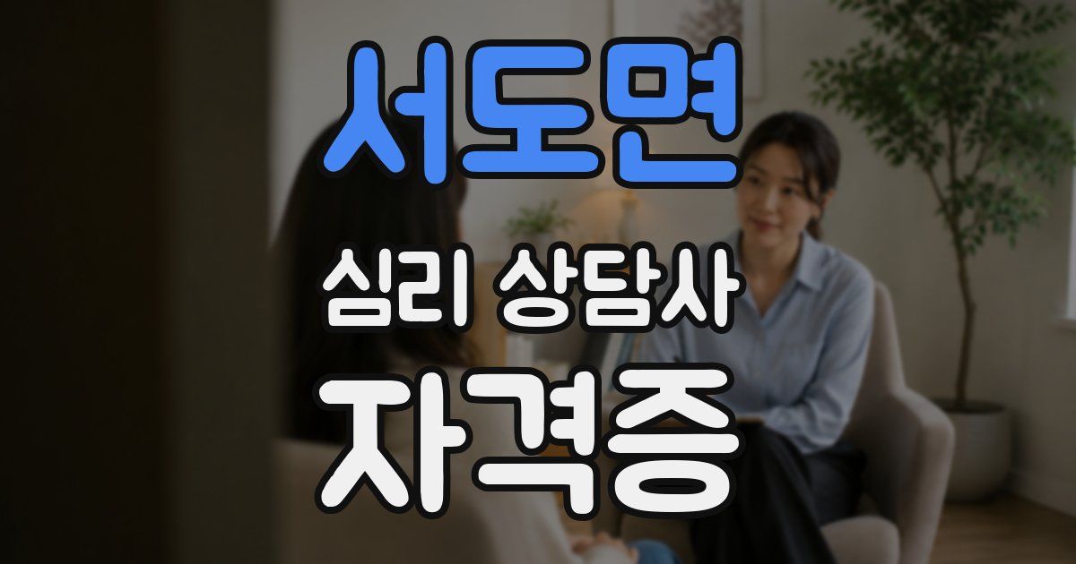 서도면 심리 상담사 자격증