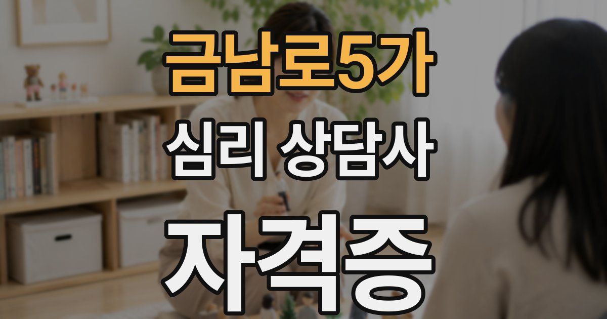 금남로5가 심리 상담사 자격증