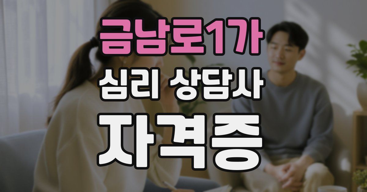 금남로1가 심리 상담사 자격증