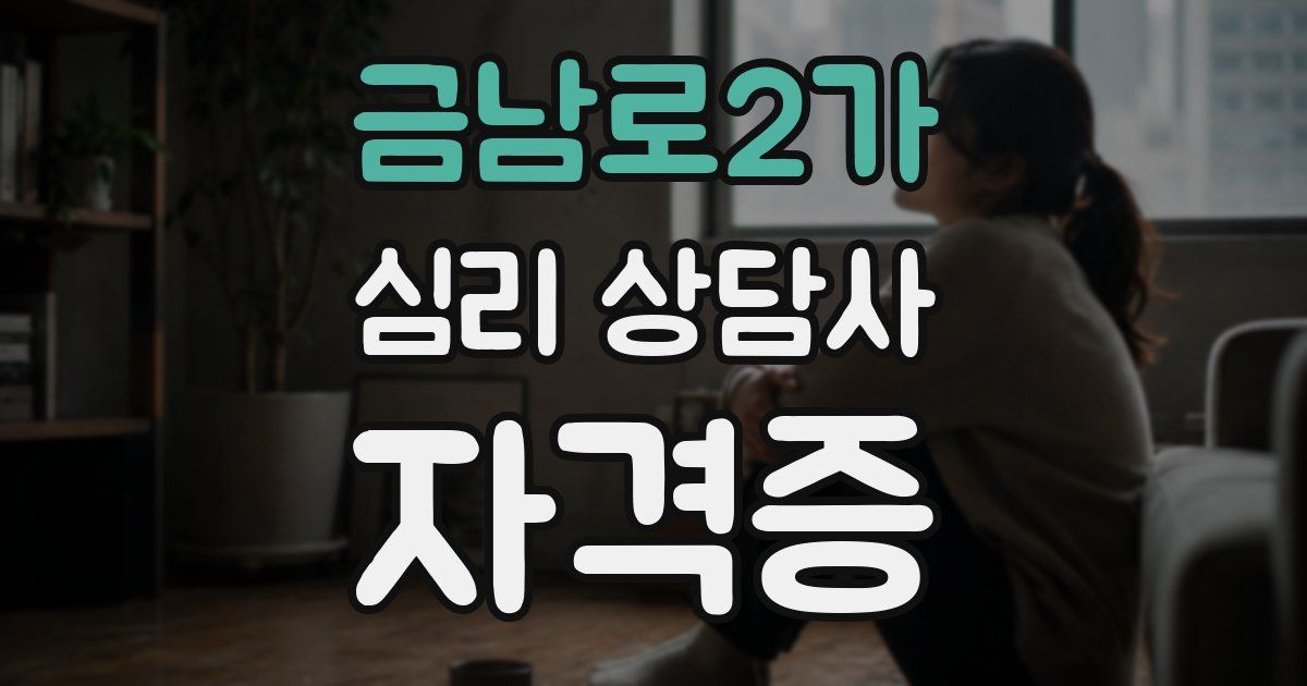 금남로2가 심리 상담사 자격증