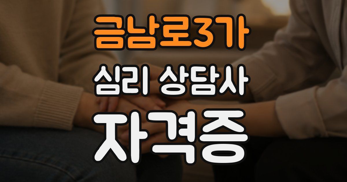 금남로3가 심리 상담사 자격증