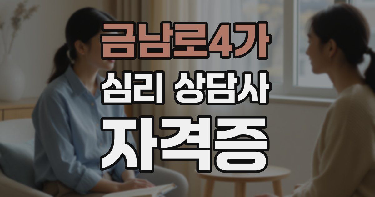 금남로4가 심리 상담사 자격증