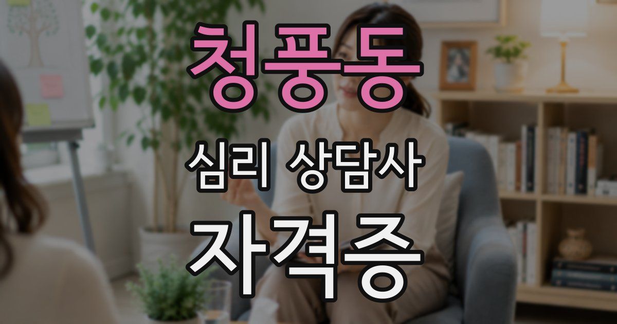 청풍동 심리 상담사 자격증