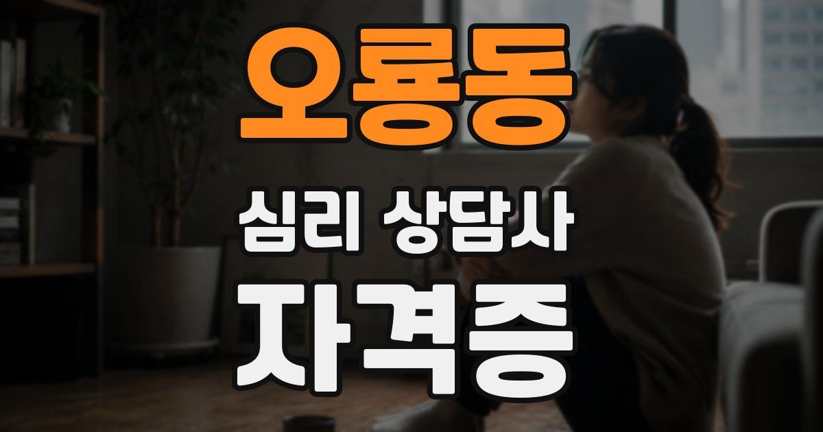 오룡동 심리 상담사 자격증