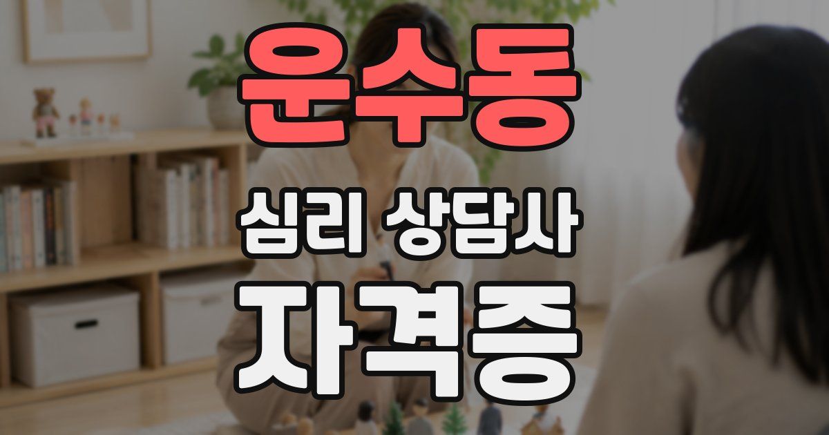 운수동 심리 상담사 자격증