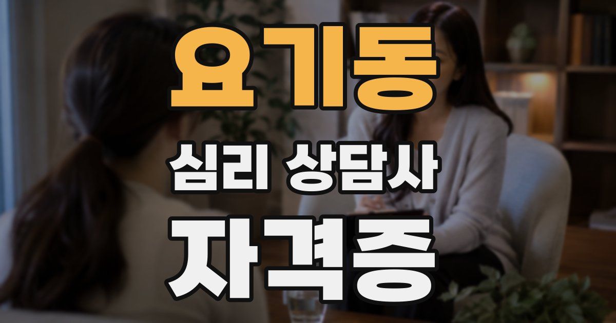 요기동 심리 상담사 자격증