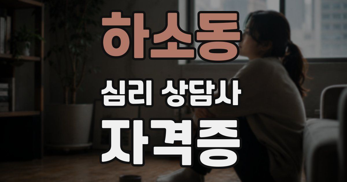 하소동 심리 상담사 자격증