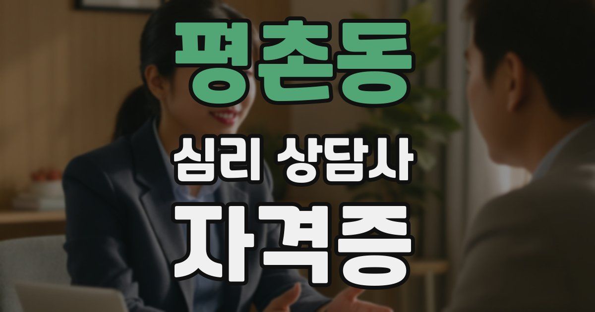 평촌동 심리 상담사 자격증