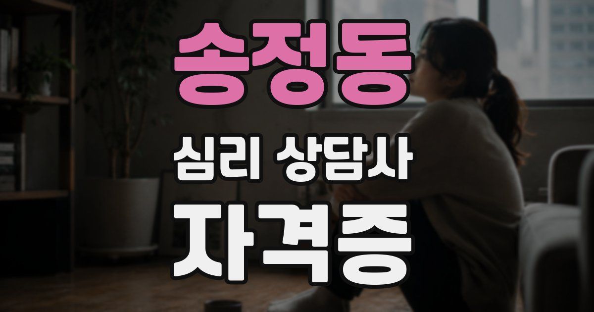 송정동 심리 상담사 자격증