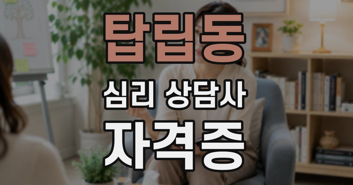 탑립동 심리 상담사 자격증