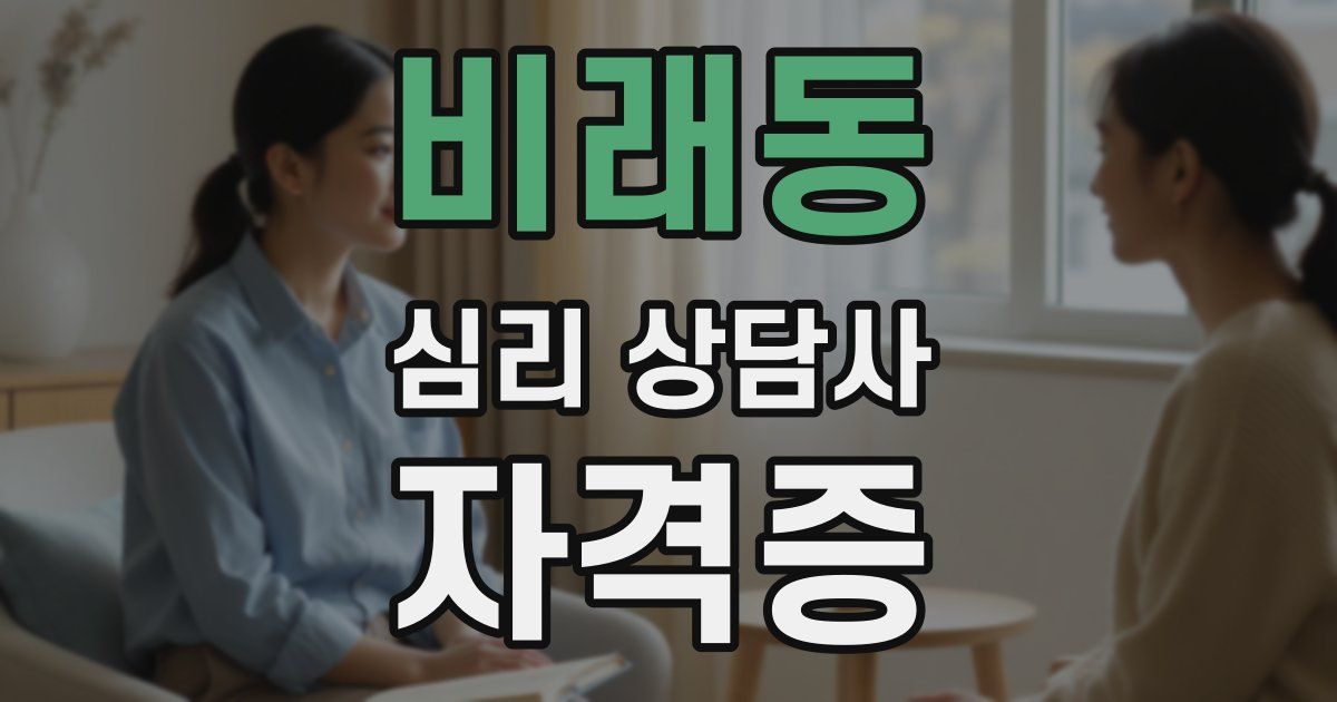 비래동 심리 상담사 자격증