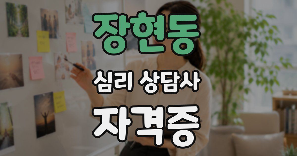 장현동 심리 상담사 자격증