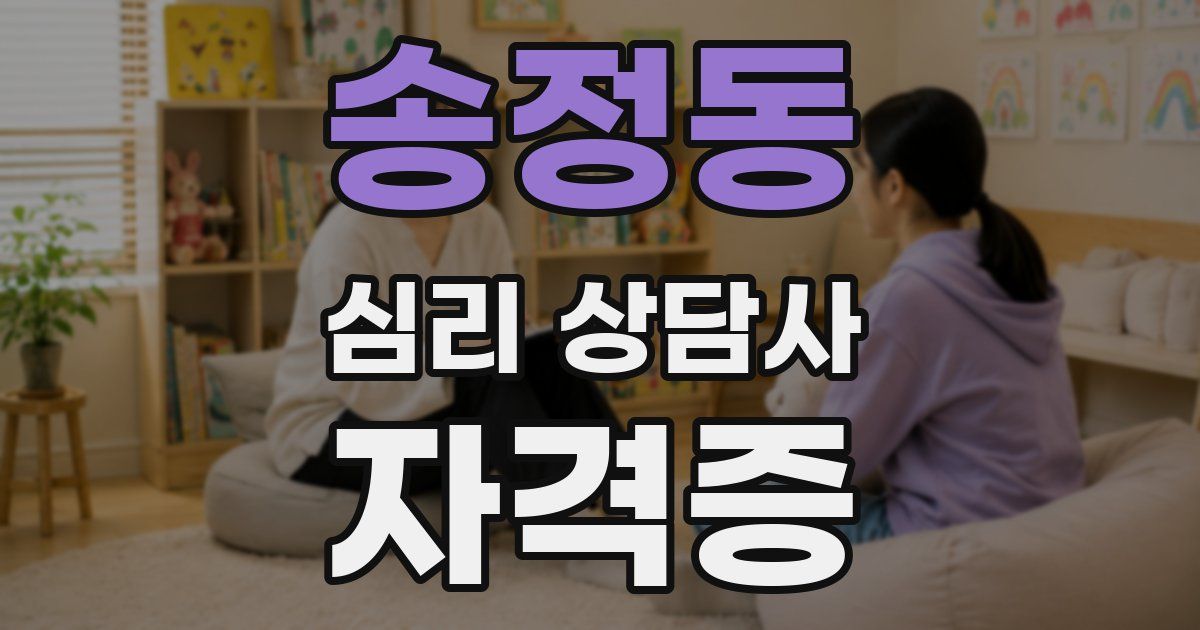 송정동 심리 상담사 자격증