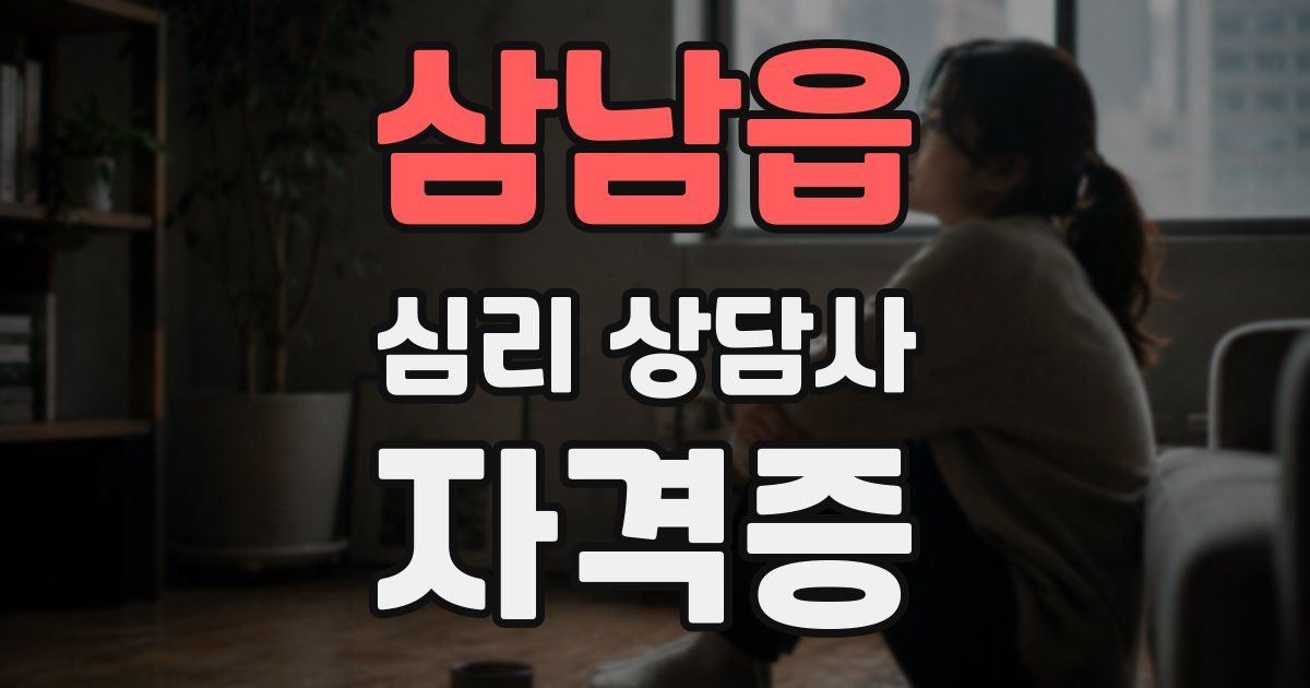 삼남읍 심리 상담사 자격증