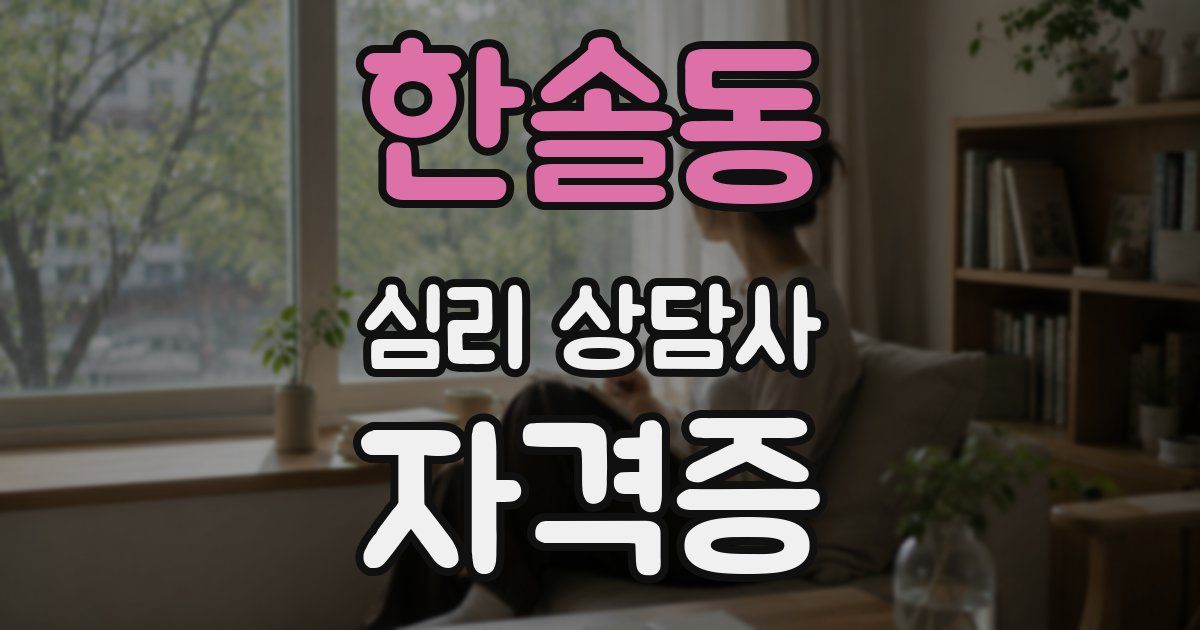 한솔동 심리 상담사 자격증