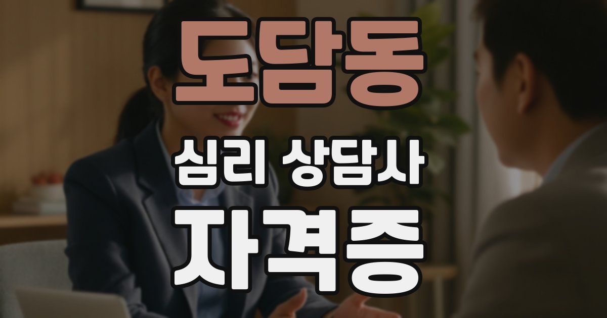 도담동 심리 상담사 자격증