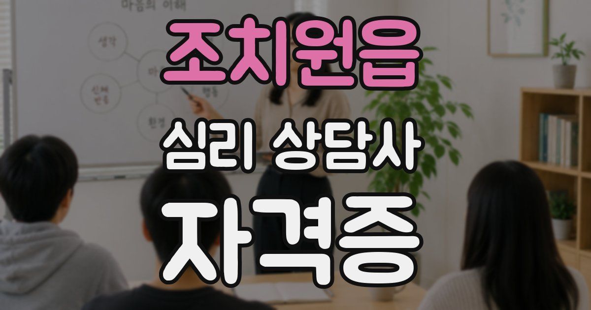 조치원읍 심리 상담사 자격증