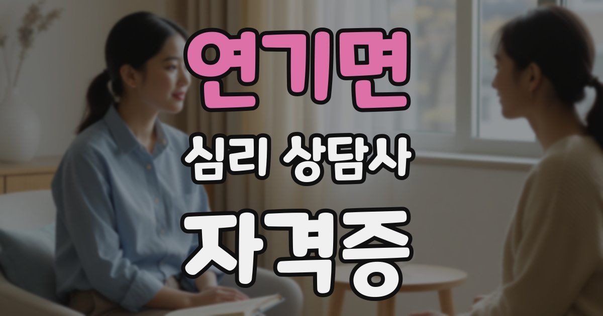 연기면 심리 상담사 자격증