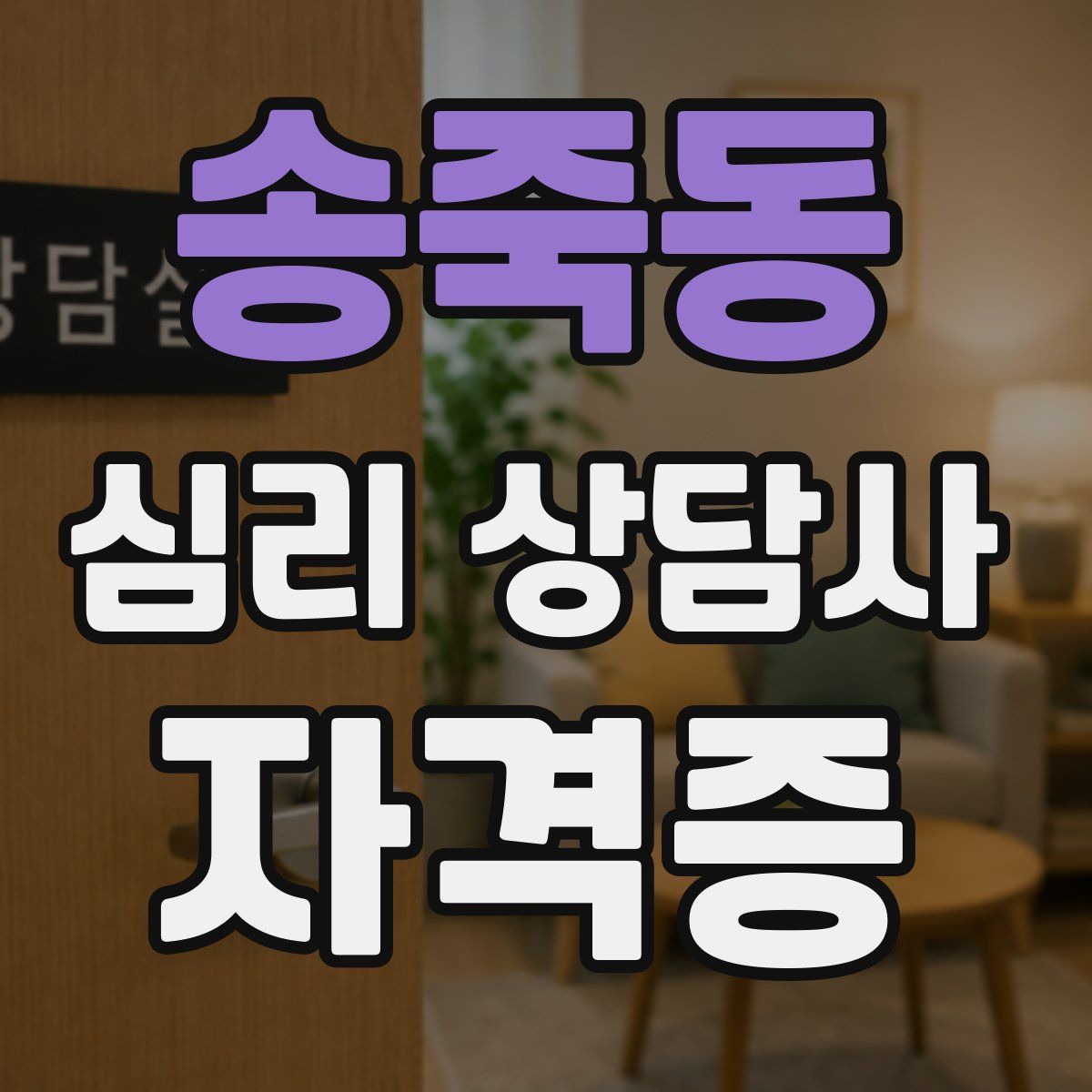 송죽동 심리 상담사 자격증