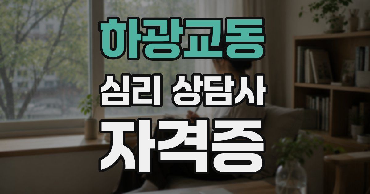 하광교동 심리 상담사 자격증