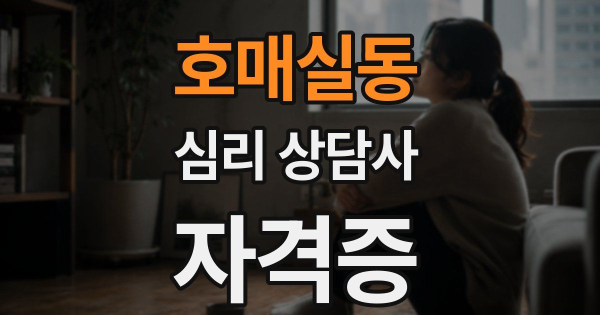 호매실동 심리 상담사 자격증