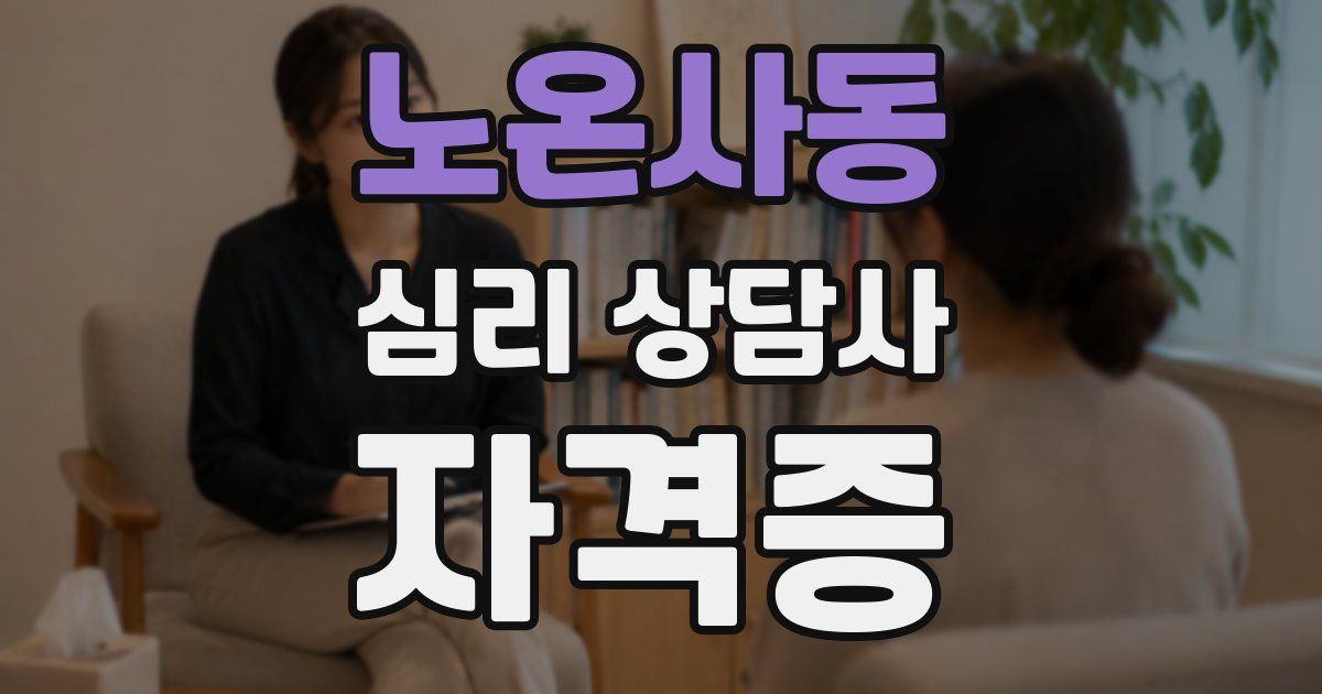 노온사동 심리 상담사 자격증