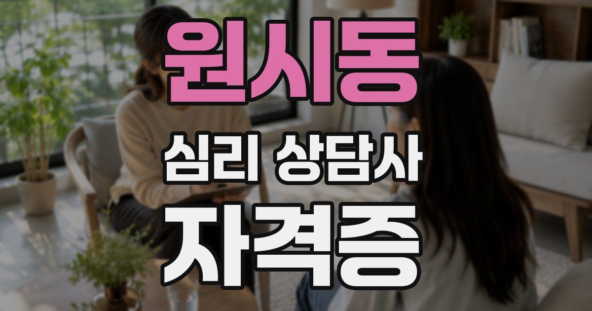 원시동 심리 상담사 자격증
