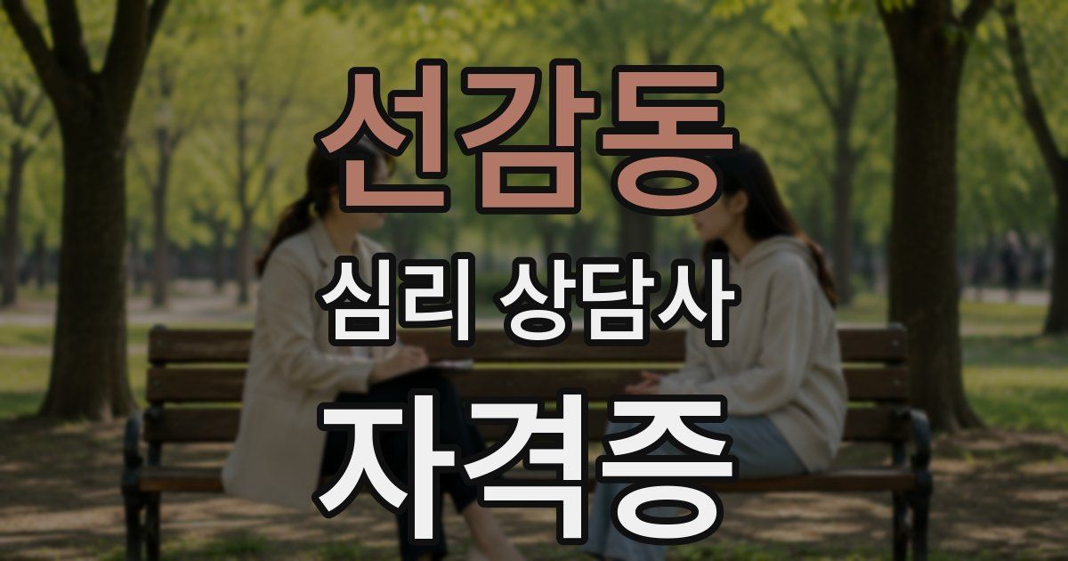 선감동 심리 상담사 자격증