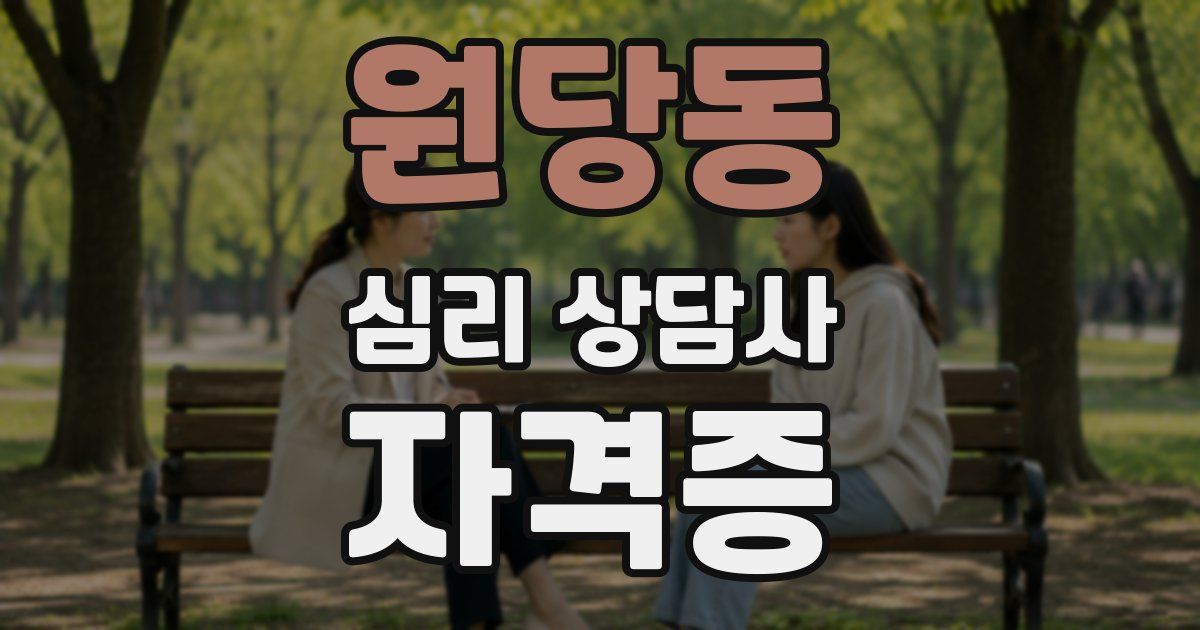 원당동 심리 상담사 자격증