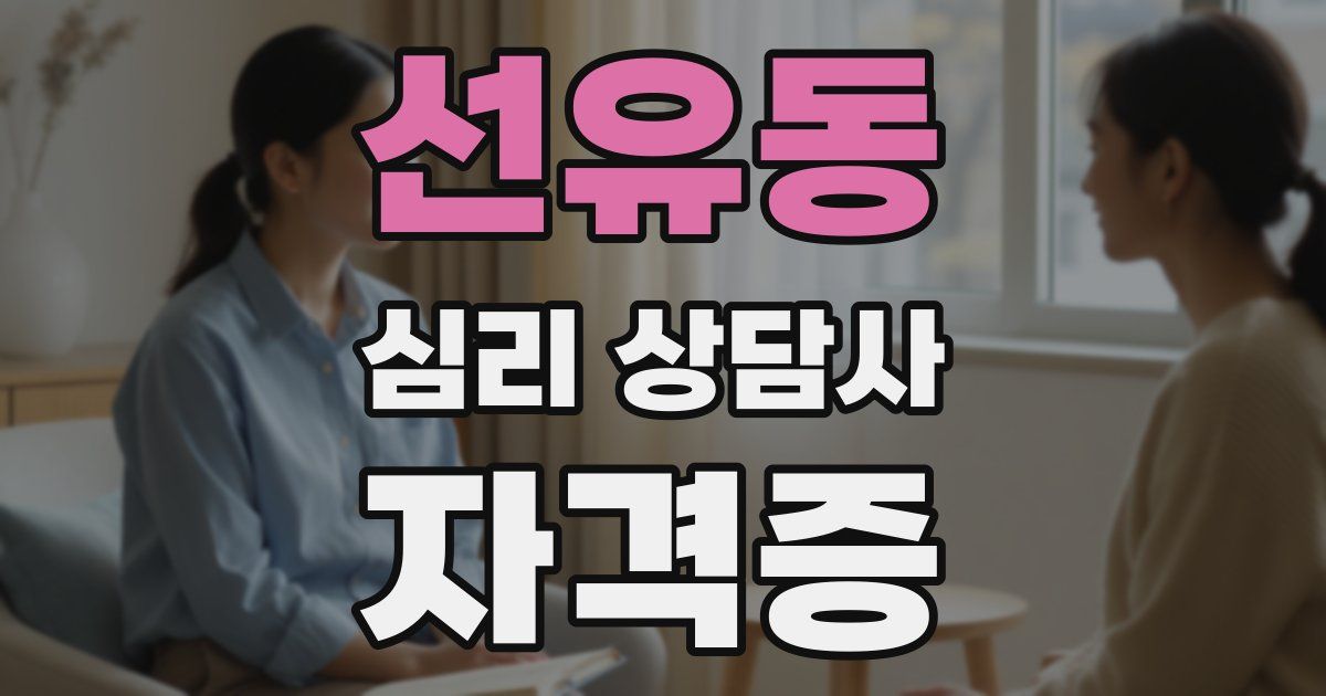 선유동 심리 상담사 자격증