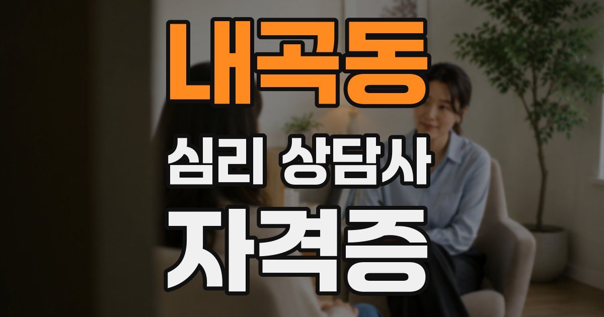 내곡동 심리 상담사 자격증